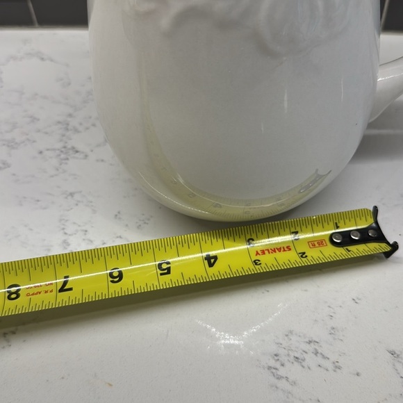 Gibson Housewares Raised Embossed Fruit “flourish” Large Pitcher 72oz white - Picture 3 of 8